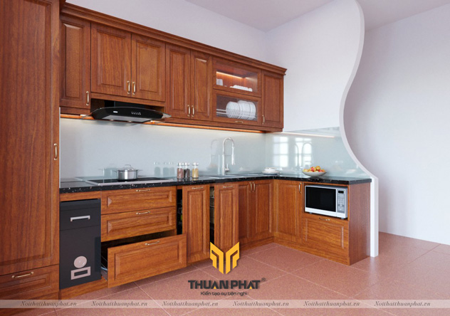 Tủ bếp gỗ Xoan Đào hiện đại mang lại không gian bếp hoàn hảo, là sự lựa chọn của nhiều gia chủ
