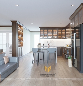 Phòng bếp biệt thự hiện đại thiết kế chuẩn công năng mới nhất 2023