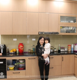 Tủ bếp Melamine An Cường, khung Inox 304 siêu bền bỉ - cô Chiến, Trần Cung, Bắc Từ Liêm, Hà Nội