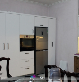 Tủ bếp Acrylic & Laminate với hệ tủ đứng phong cách Châu Âu - chị Ngân - Giáp Nhị, Hoàng Mai, HN