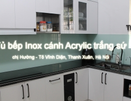 Tủ bếp Inox cánh Acrylic - chị Hường - Tô Vĩnh Diện, Thanh Xuân, HN