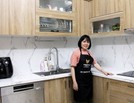 Tủ bếp Picomat cánh Melamine, chị Thắng - Nguyễn Khang, Cấu Giấy, HN
