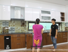 Tủ bếp Inox cánh Acrylic, anh Lương - Phan Trọng Tuệ, Thanh Trì, HN