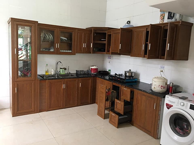 30 mẫu tủ bếp nhôm kính đẹp, giá tốt bố trí công năng phù hợp mọi căn bếp