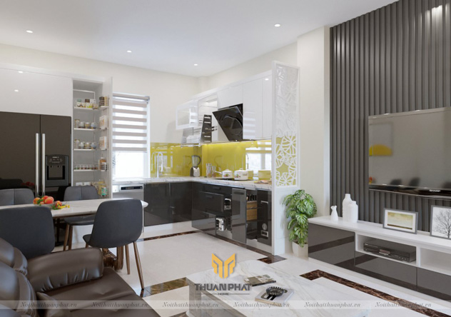 Mẫu Phòng Khách Liền Bếp 15m2, 20m2, 30m2 Đẹpư