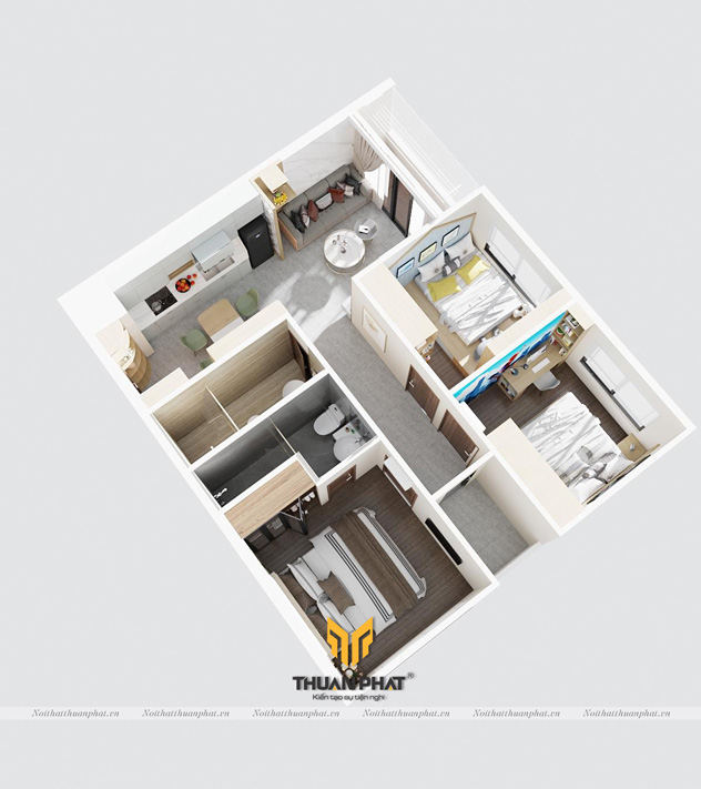 Thiết kế nội thất chung cư 2 phòng ngủ - 3 phòng ngủ đẹp hiện đại