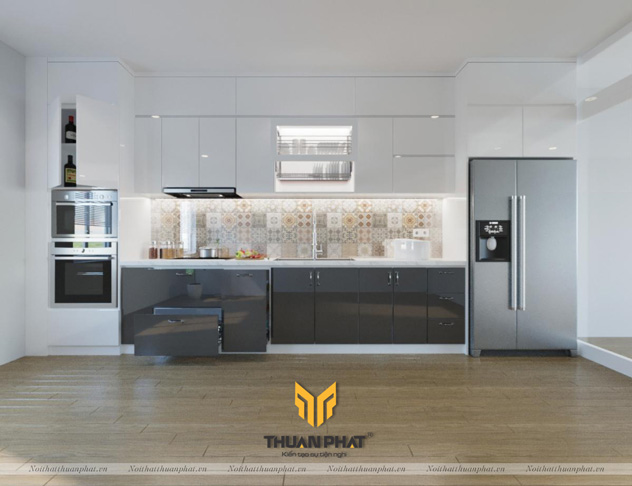 Tủ bếp nhựa Acrylic hiện đại với bảng màu hơn 300 mã