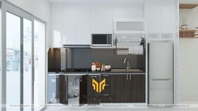 Tủ bếp cánh Acrylic - Sự bền bỉ, hiện đại kết hợp bởi 2 vật liệu