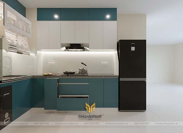 Mẫu Tủ Bếp 2 Tầng Đẹp Thiết Kế Kịch Trần Tối Ưu Diện Tích