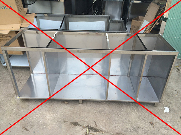 Phân biệt thùng tủ bếp inox 304 "dập khung" và loại gia công "hàn ghép"
