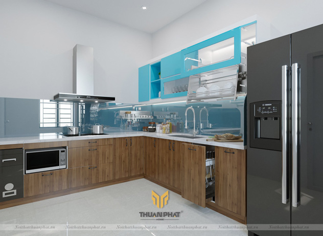 Tủ bếp Laminate chống xước, không phai màu, đa dạng màu sắc