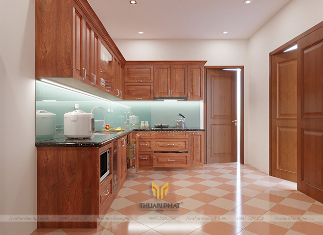 20 mẫu tủ bếp gỗ Gõ Đỏ đẹp sang trọng, cách làm tủ bếp gỗ Gõ bền bỉ nhất