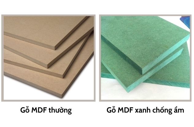 gỗ mdf thường và gỗ mdf chống ẩm