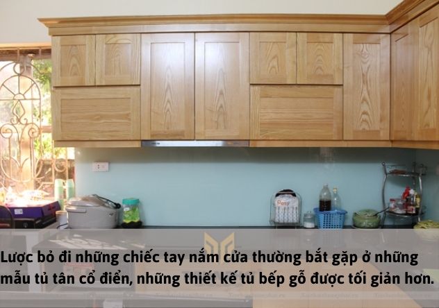 mẫu tủ bếp gỗ thịt đẹp hiện đại