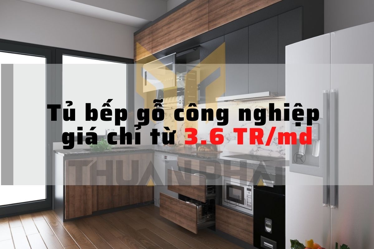 Tủ bếp gỗ công nghiệp MDF đẹp cho nhà bếp hiện đại