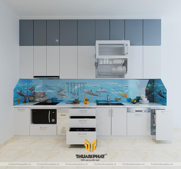 Tủ bếp âm tường là một món nội thất phòng bếp đa năng giúp tiết kiệm không gian tối đa. 