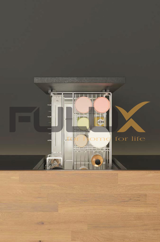 Giá dao thớt - chai lọ Inox 304 nan dẹt mờ Fulux KB-SUS304/30
