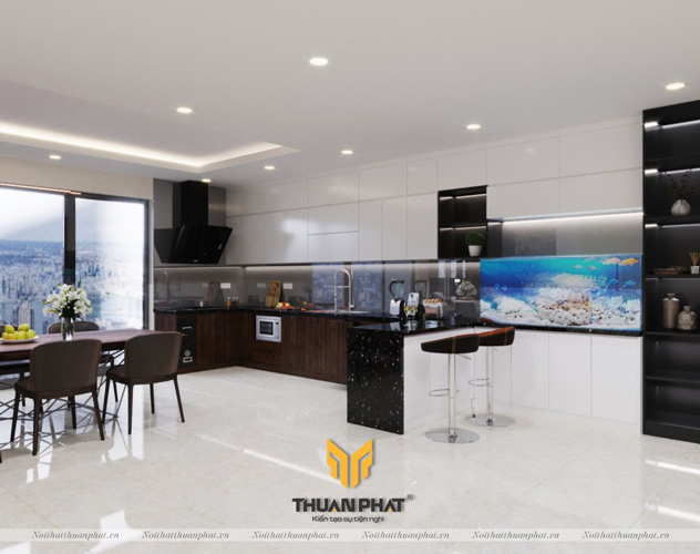 Thiết kế tủ bếp Acrylic và Laminate Gamuda Garden nhà cô Lý