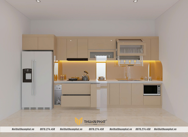 Tủ bếp được làm từ chất liệu Nhựa Picomat