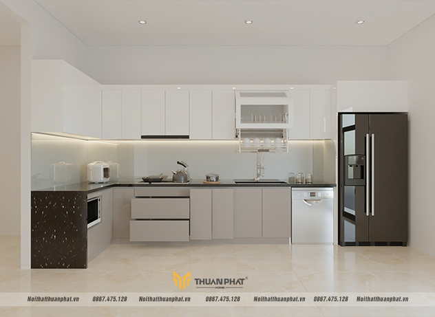 Tủ Bếp Inox Cánh Acrylic Nhà Chị Linh - Lạng Sơn