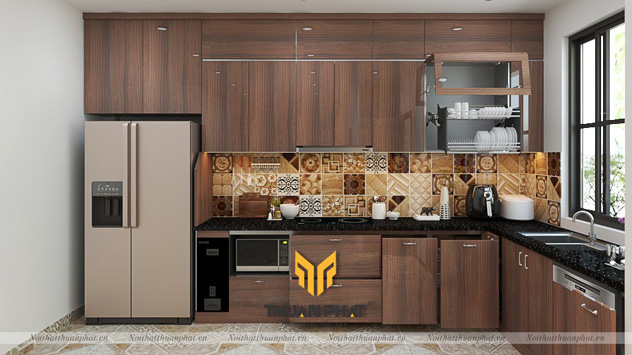 Tủ bếp inox cánh Acrylic vân gỗ Óc Chó là một sự kết hợp thông minh giữa vật liệu inox và Acrylic, tạo nên một phong cách thanh lịch cho không gian bếp. Hãy xem hình ảnh để khám phá khả năng của tủ bếp inox trong việc tạo ra không gian bếp hiện đại và tiện nghi.