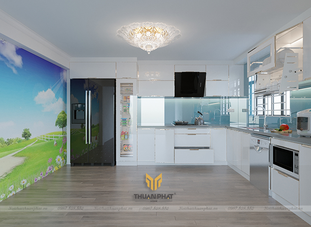 Khu vực tủ dưới tủ bếp inox nhà chị Hiền Trần Duy Hưng
