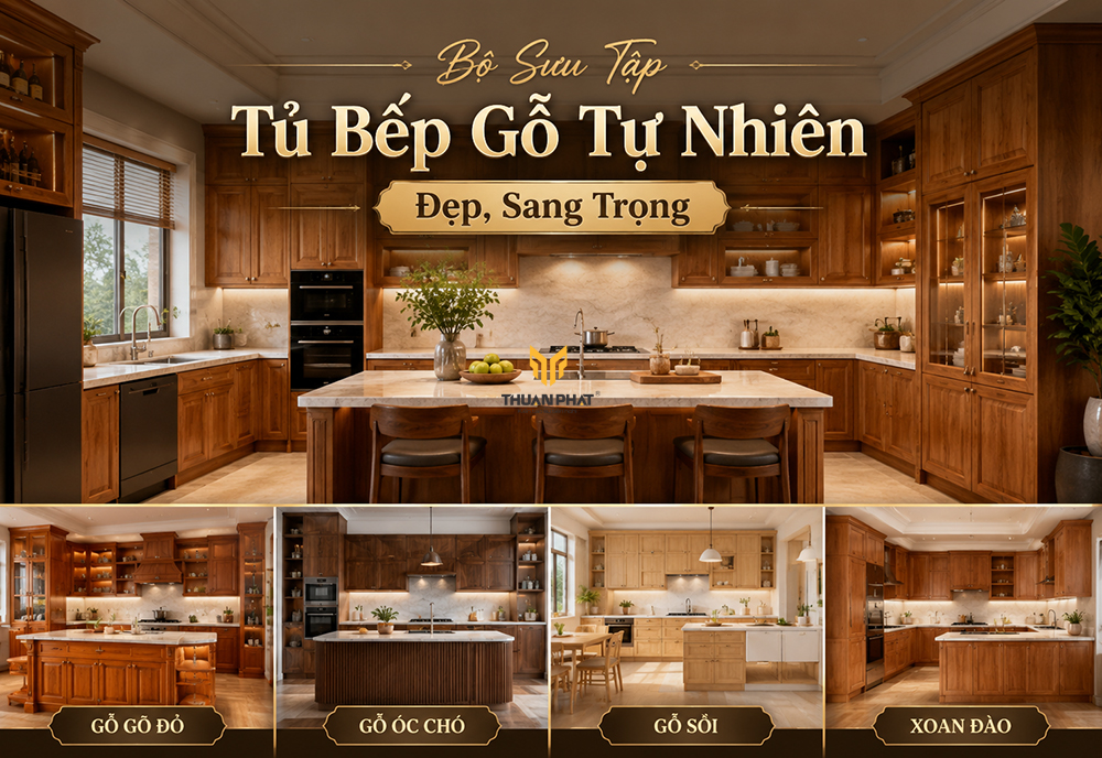 Bộ Sưu Tập Tủ Bếp Gỗ Tự Nhiên Đẹp, Sang Trọng