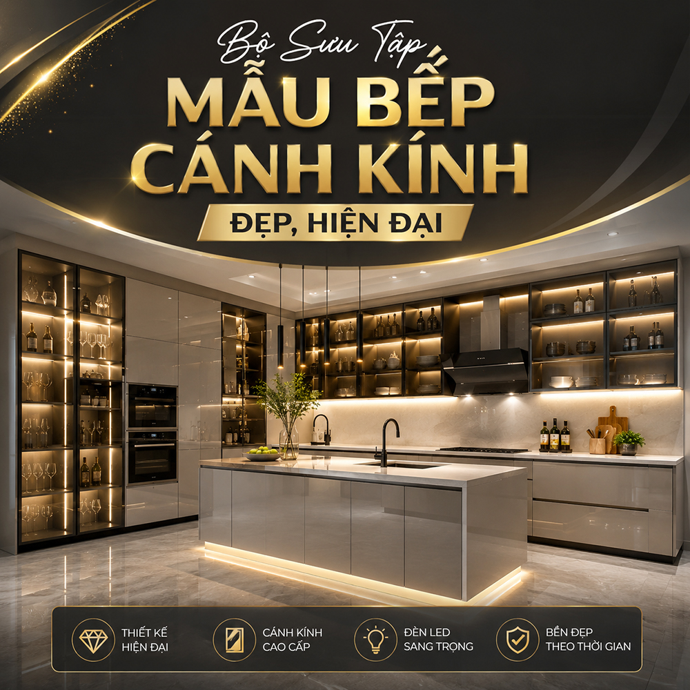 Bộ Sưu Tập Mẫu Bếp Cánh Kính Đẹp, Hiện Đại
