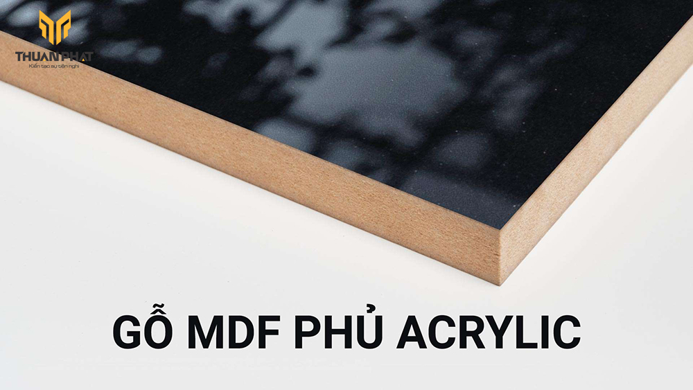 Mẫu tủ bếp gỗ công nghiệp Acrylic màu trắng sáng hiện đại