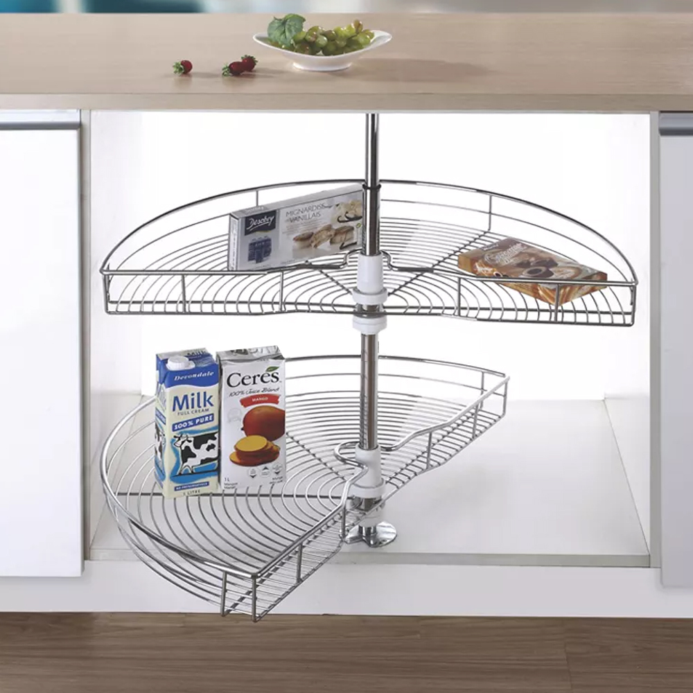 Mâm xoay xử lý khoang góc tủ bếp chữ L
