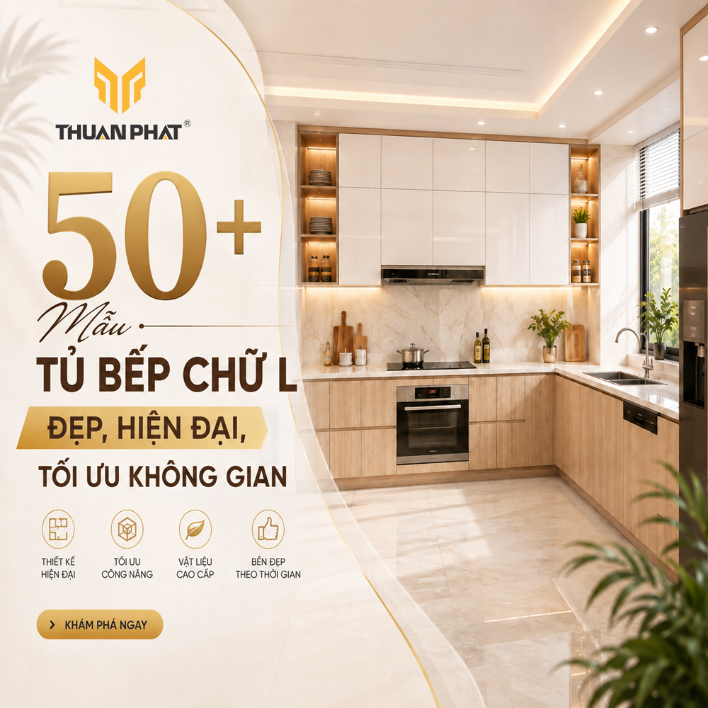 50+ Mẫu Tủ Bếp Chữ L Đẹp, Hiện Đại, Tối Ưu Không Gian
