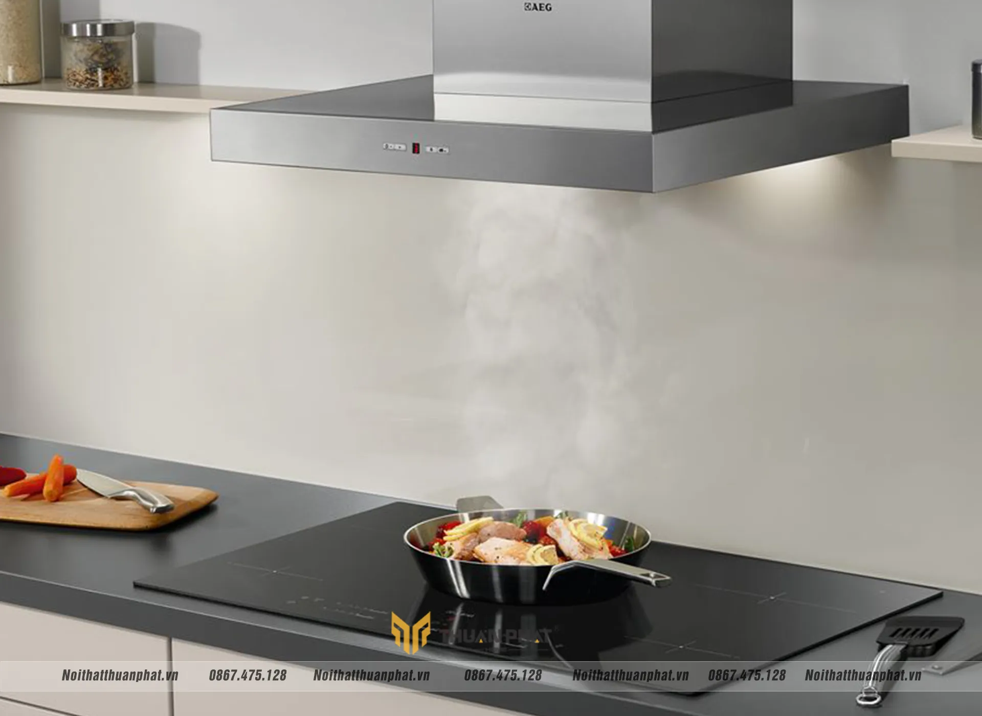 Khu vực nấu nướng trên bếp