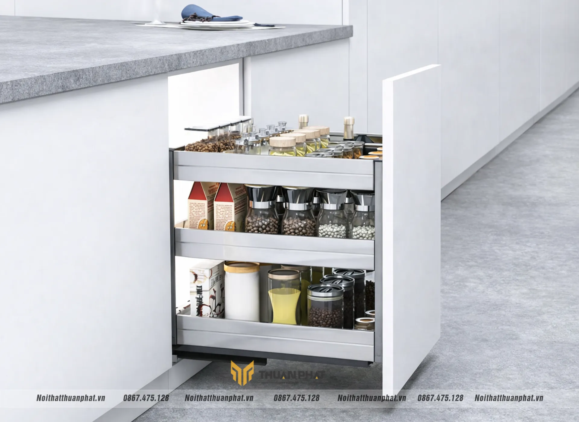 Kệ để gia vị nhà bếp hiện đại