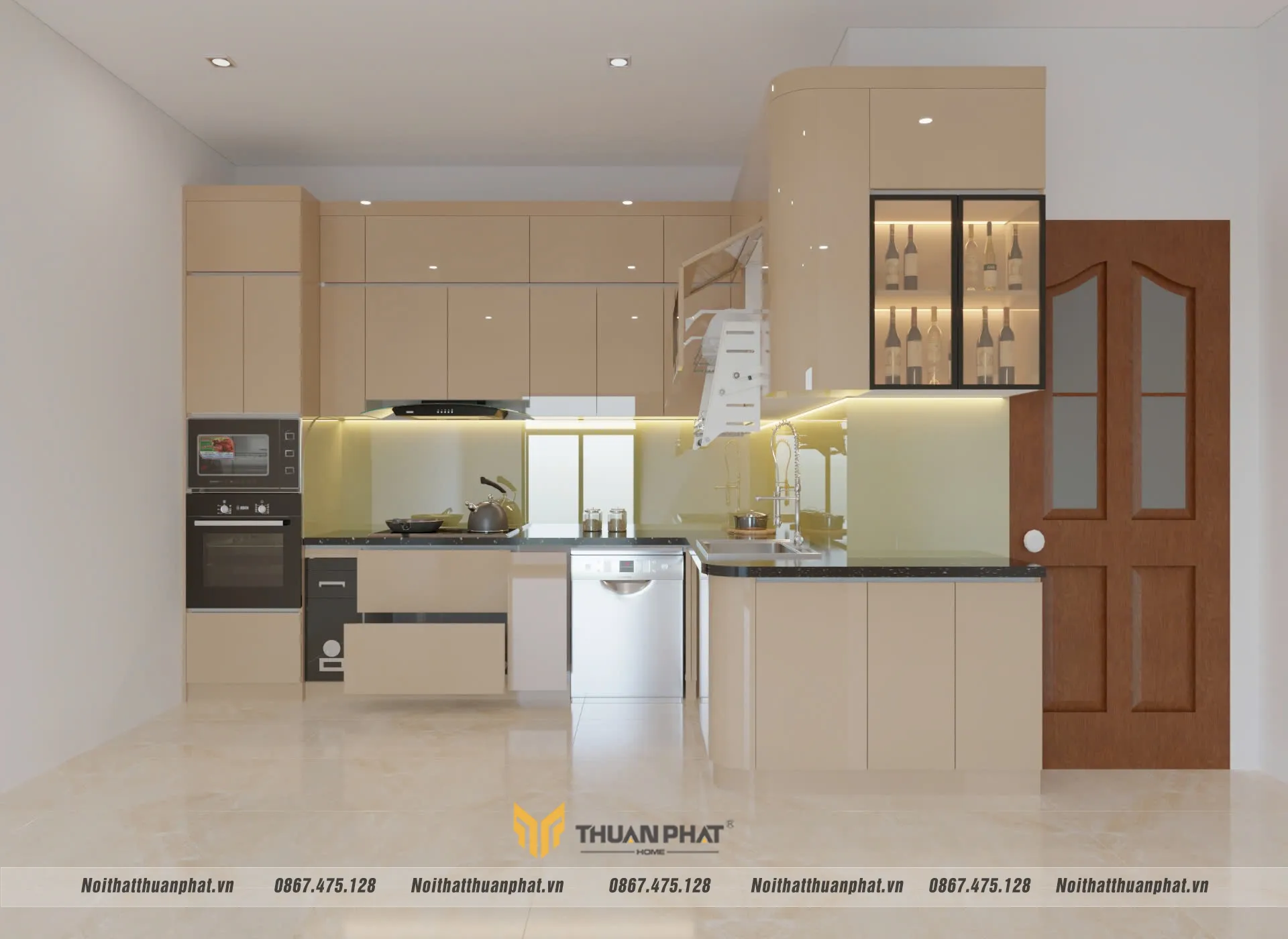 Cánh acrylic be nâu trầm ấm 