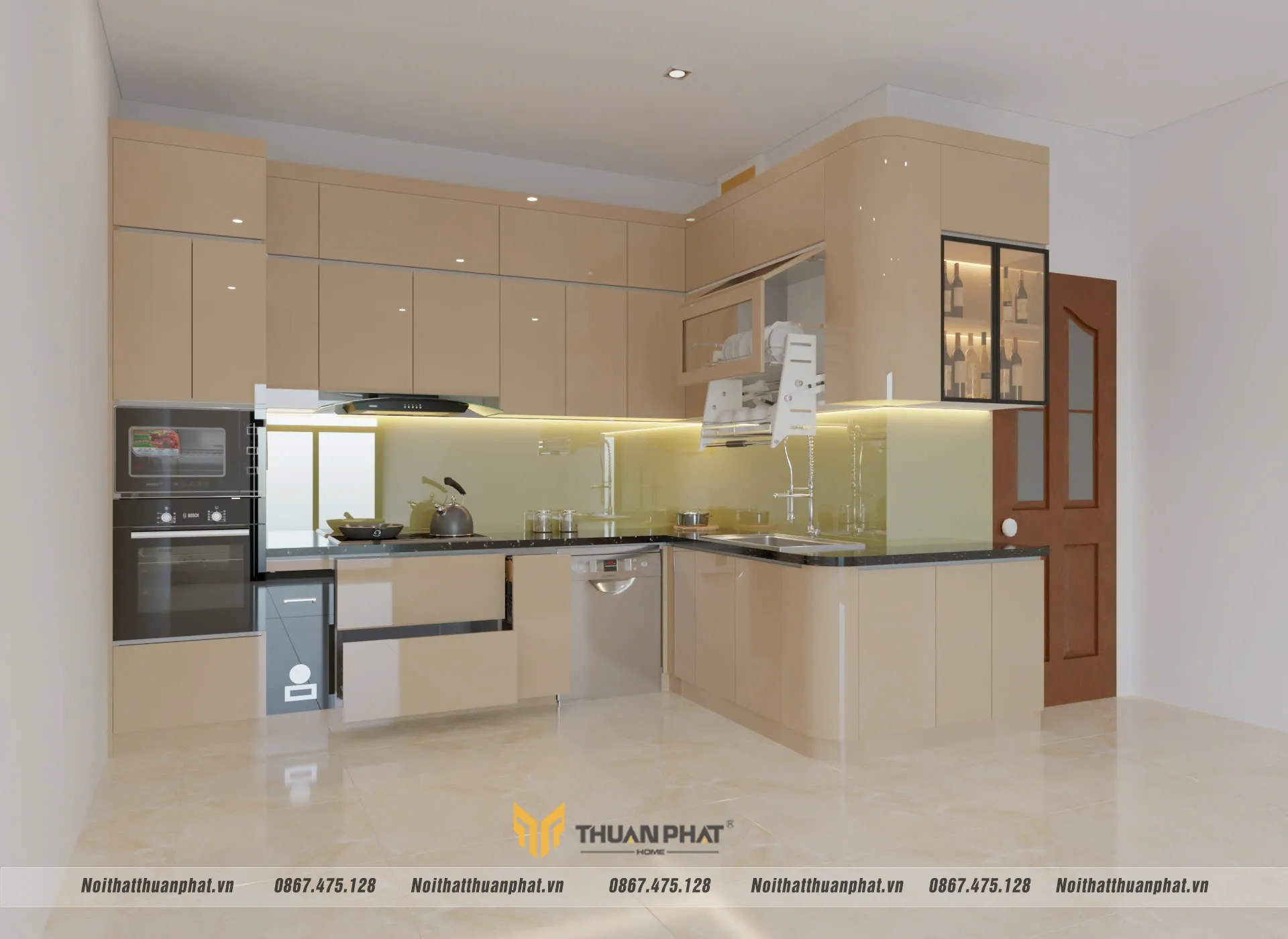 Tủ bếp acrylic nhà anh Tuấn - Ngọc Khánh