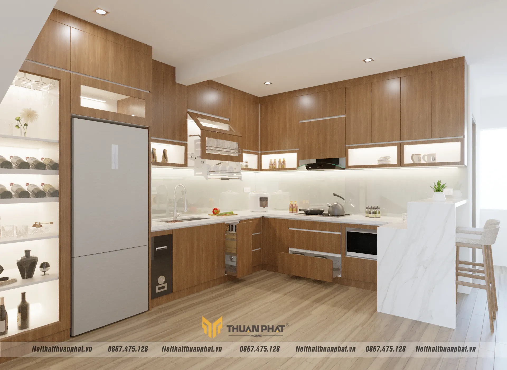 Cánh melamine đẹp sắc nét nhà anh Phong ở Hải Phòng