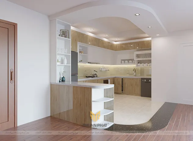 Mẫu tủ bếp nhựa Picomat hiện đại