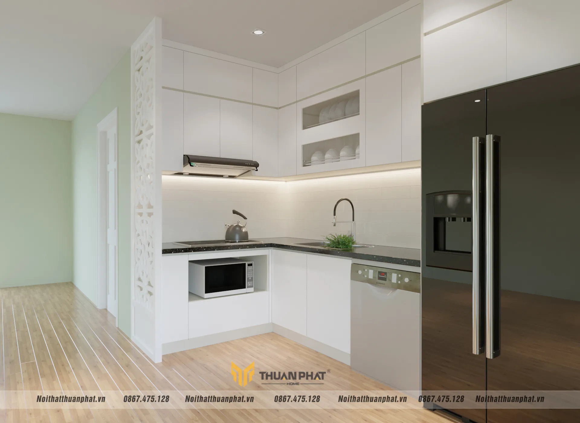 Căn bếp nhỏ nhưng đầy đủ tiện nghi