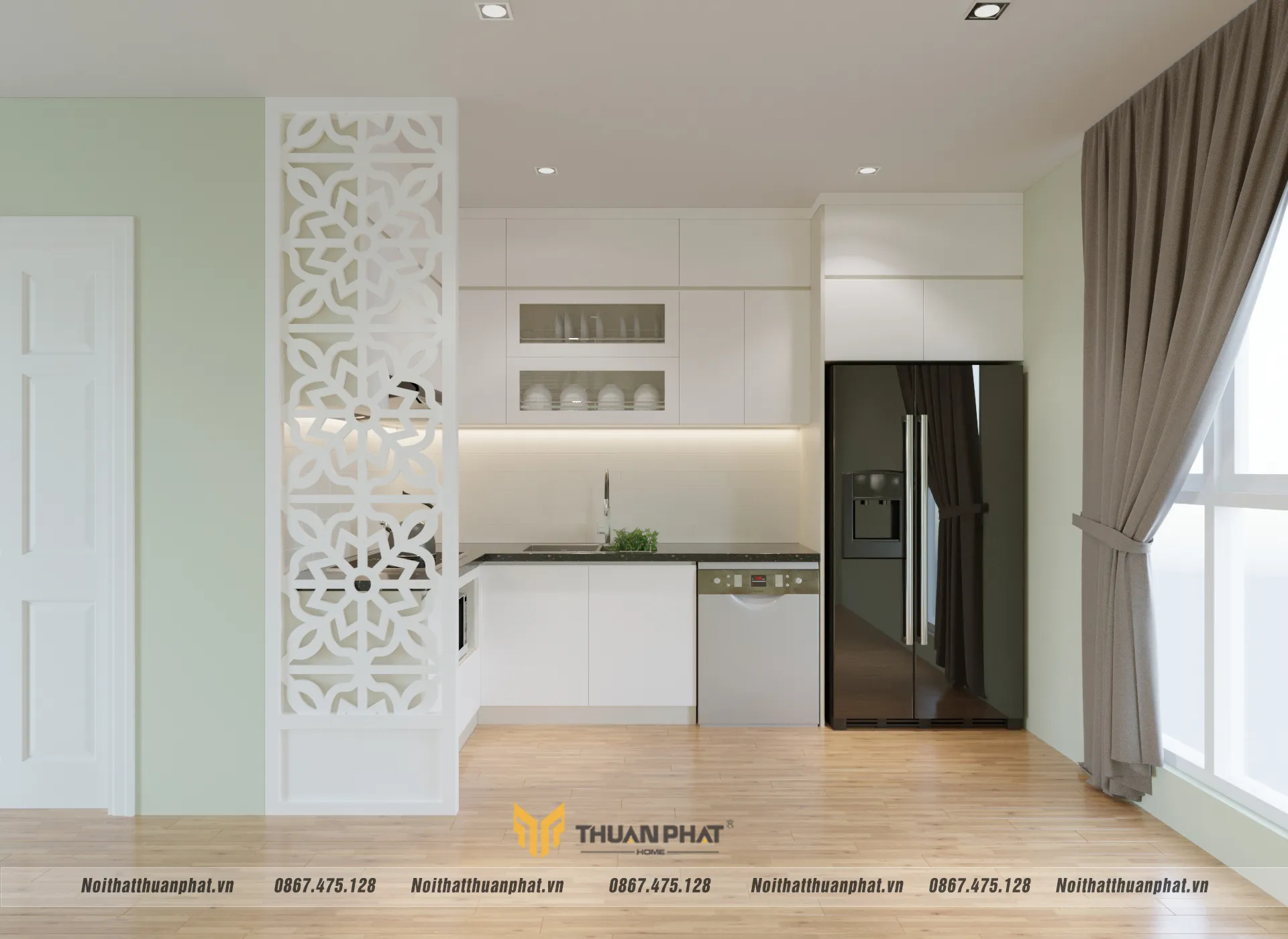 Tủ bếp laminate nhà anh Hiếu