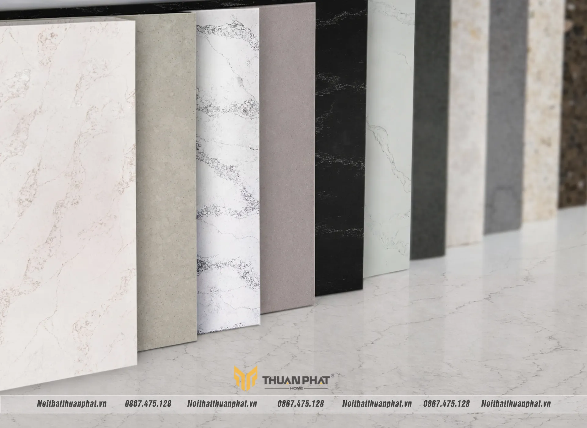 Bảng màu đá quartz nhân tạo đa dạng