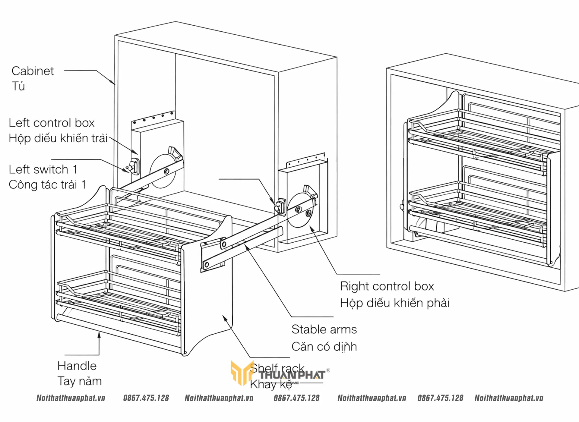 Cấu tạo từng chi tiết của giá bát nâng hạ