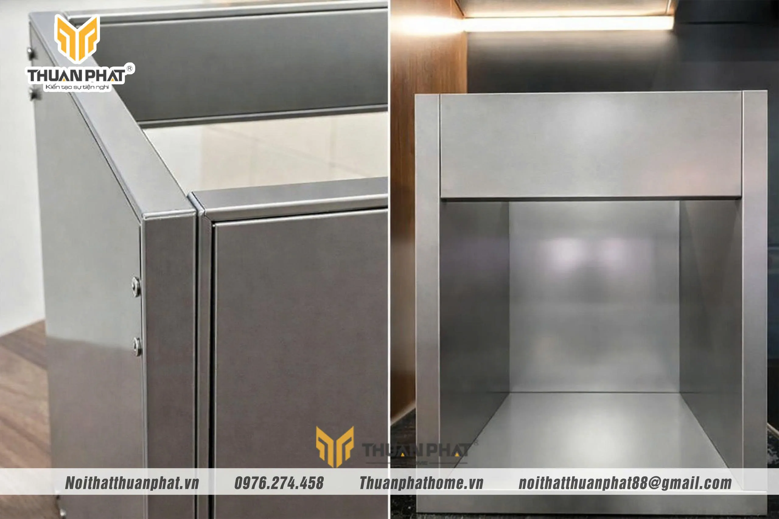 Tủ bếp inox hệ module 3 lớp 