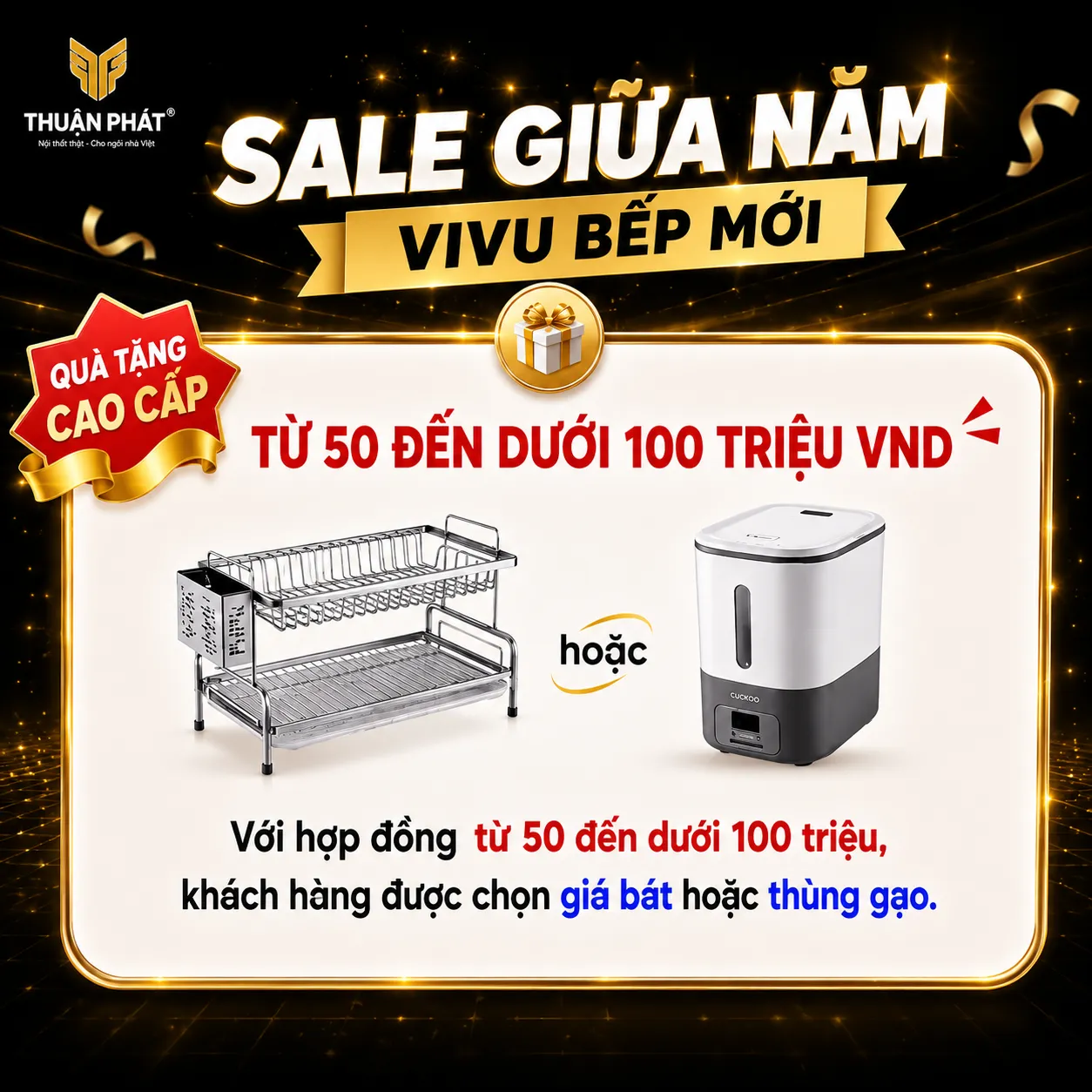 Giá bát cố định Fandi và thùng gạo Fandi trong chương trình ưu đãi