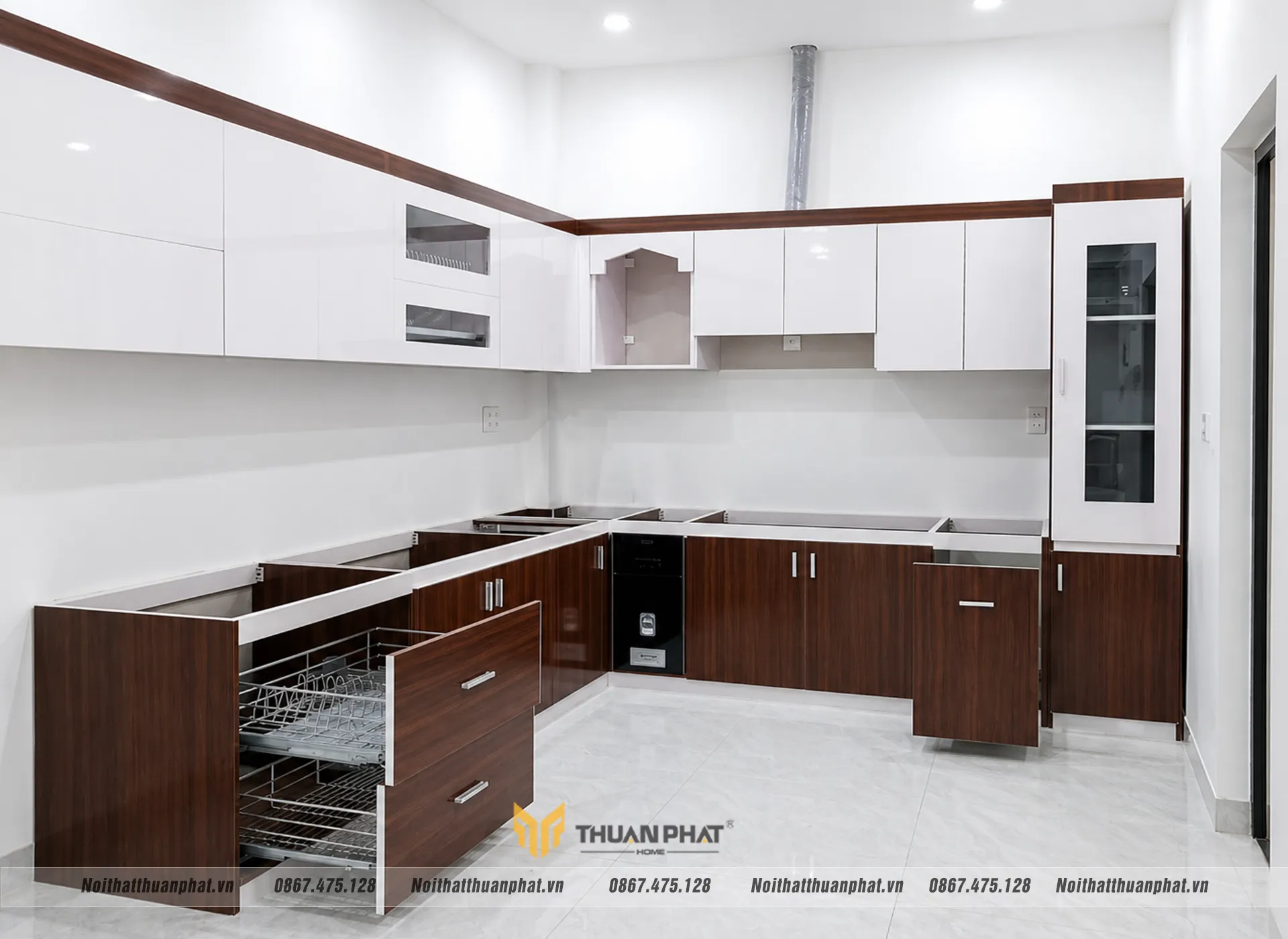 Tủ bếp nhựa PVC Foam cánh Acrylic