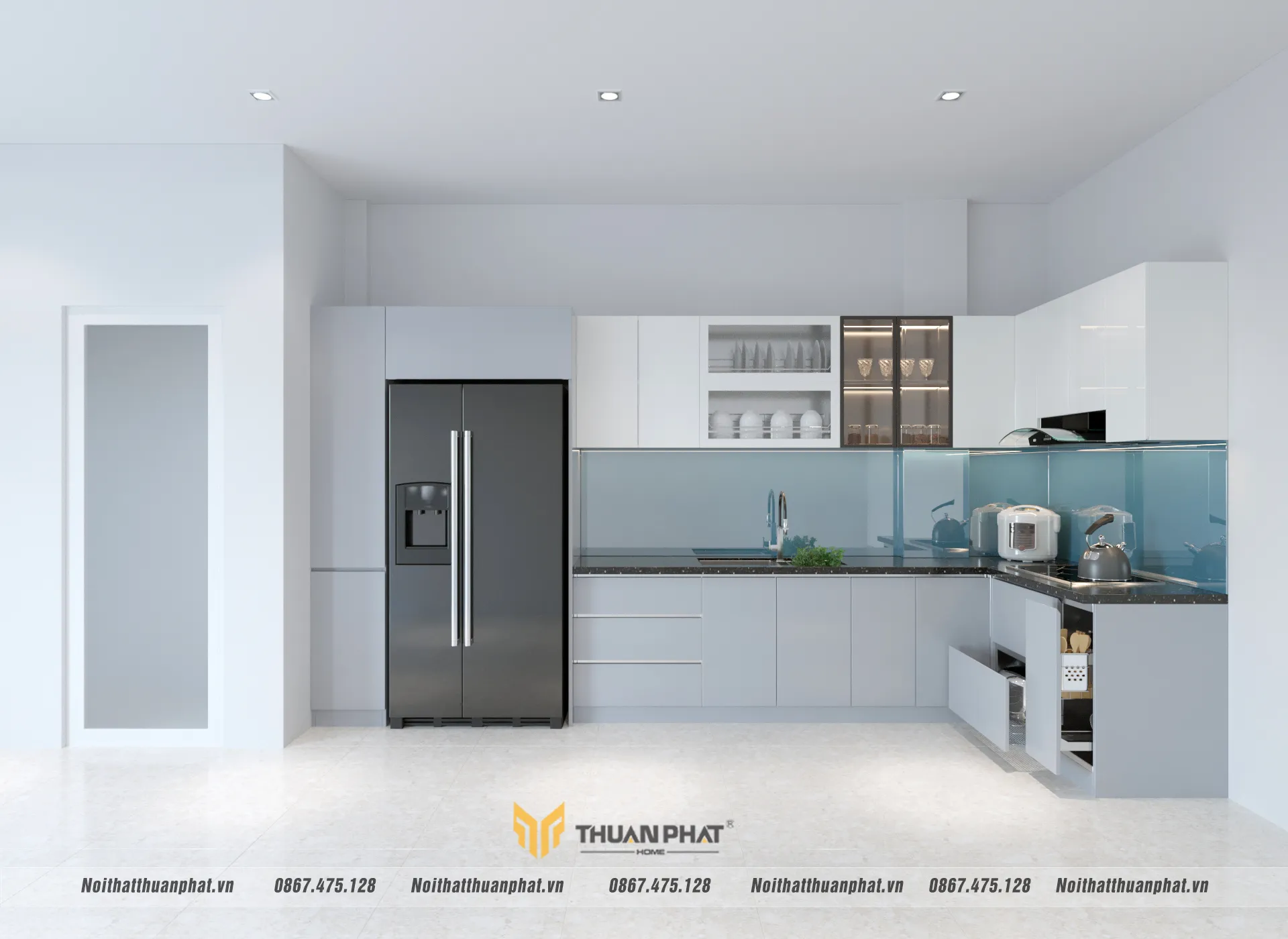 Tủ bếp acrylic nhà anh Hưng - Hoàng Ngân