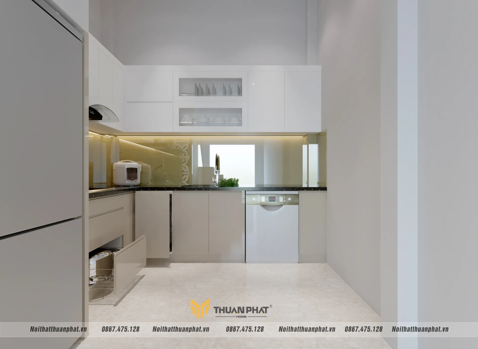 Tủ bếp nhỏ nhưng đầy đủ tiện nghi