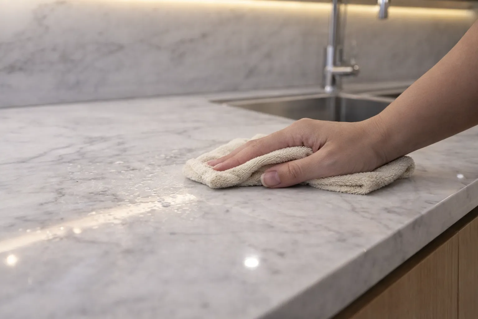 Tủ bếp inox cánh nhựa dễ lau chùi