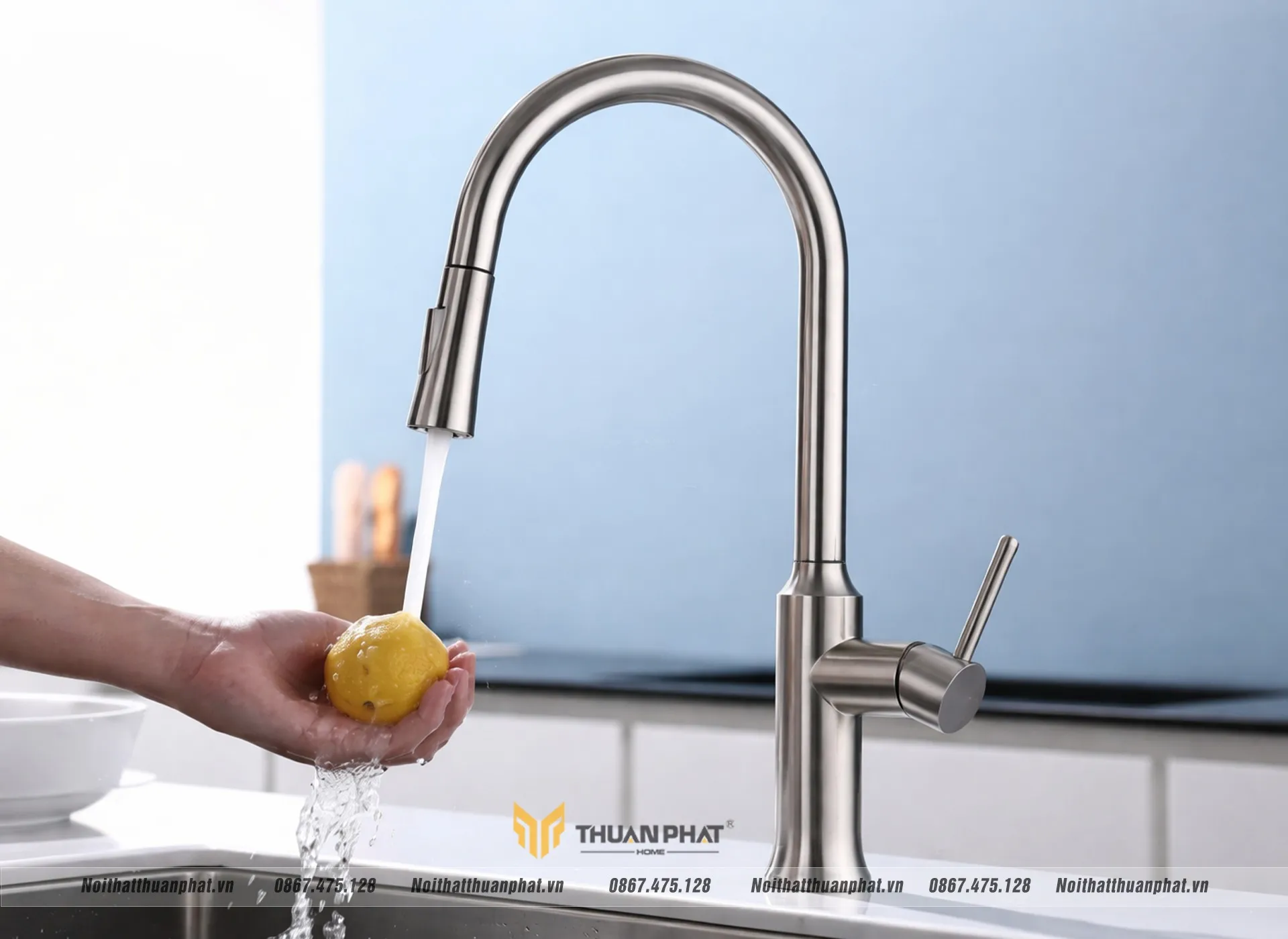 Vòi rửa bát dây rút hãng Grob