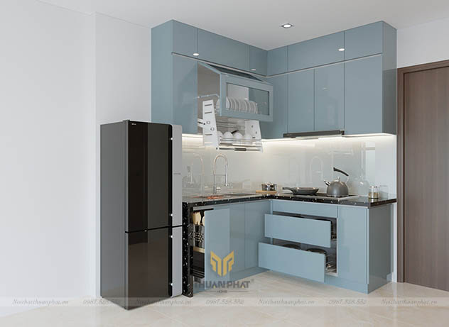 Mẫu tủ bếp Acrylic giá rẻ hiện đại cho căn hộ nhỏ và nhà phố
