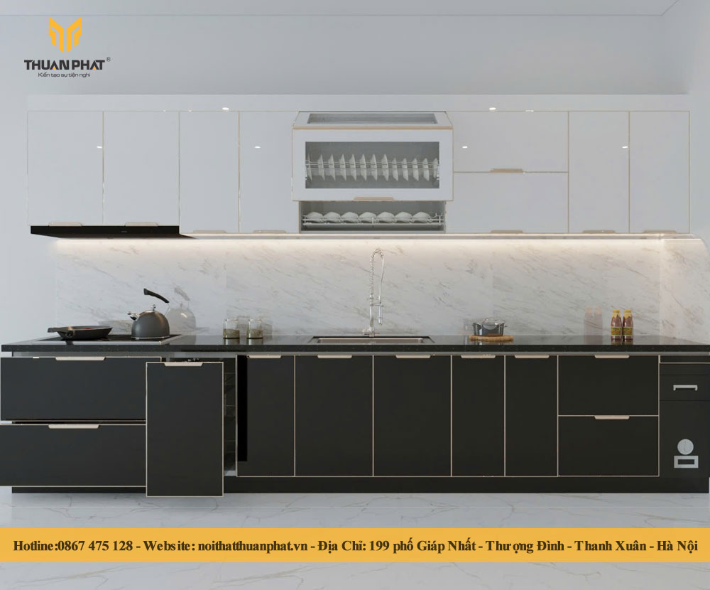 Tủ Bếp Inox Cánh Kính nhà chị Quỳnh Anh Phương Liệt